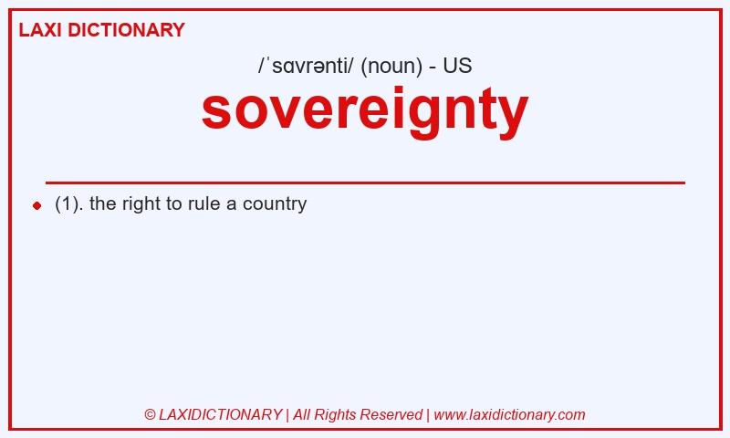 Definition sovereignty in American English