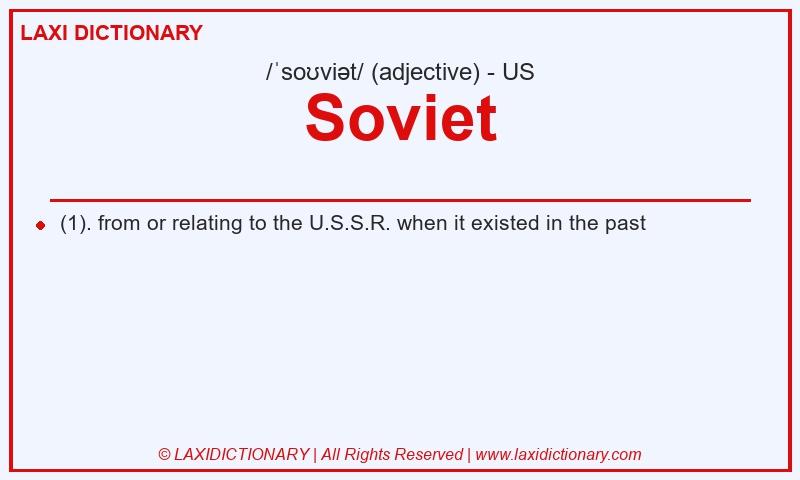 Definition Soviet in American English