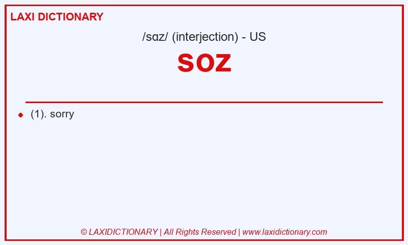 Definition soz in American English