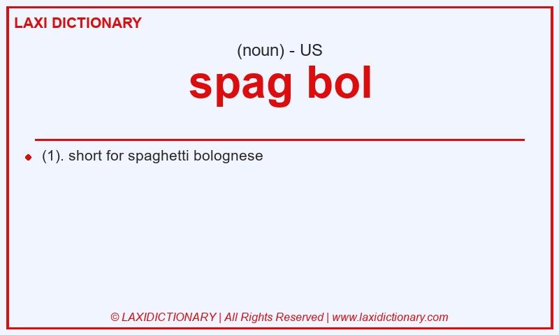 Definition spag bol in American English