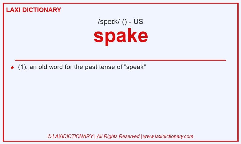 Definition spake in American English