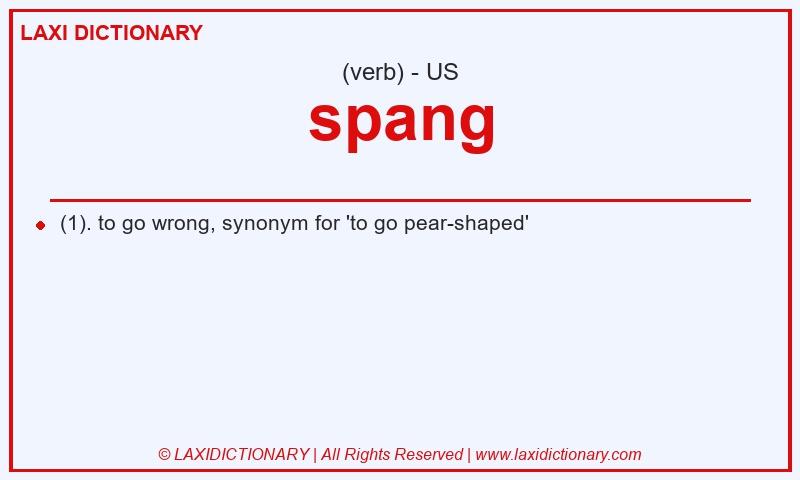 Definition spang in American English
