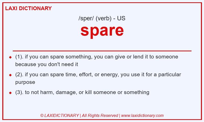 Definition spare in American English
