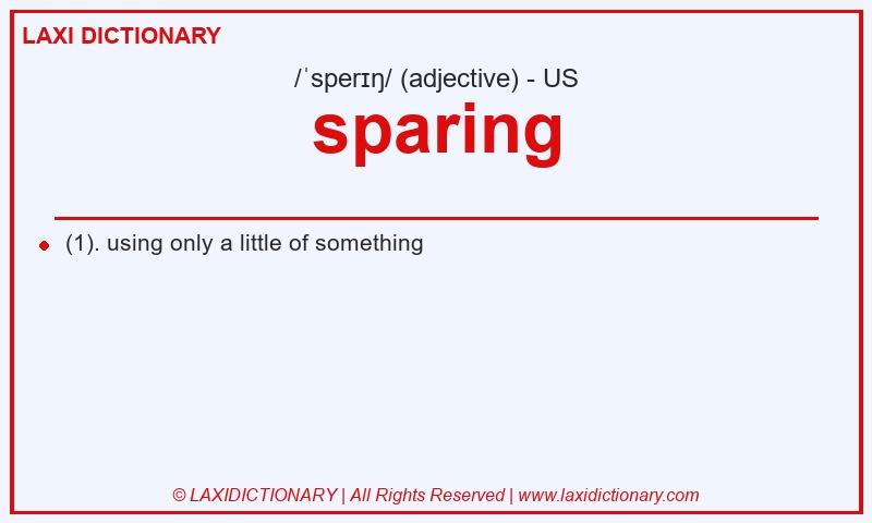 Definition sparing in American English