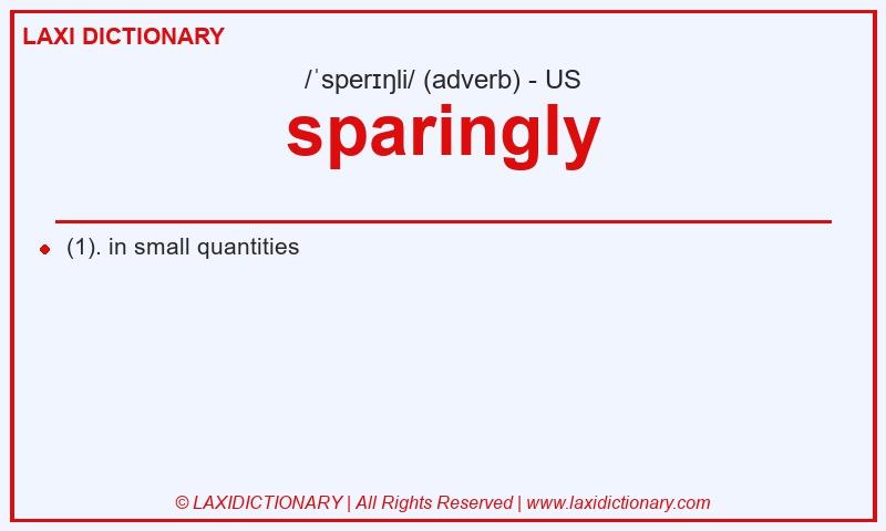 Definition sparingly in American English