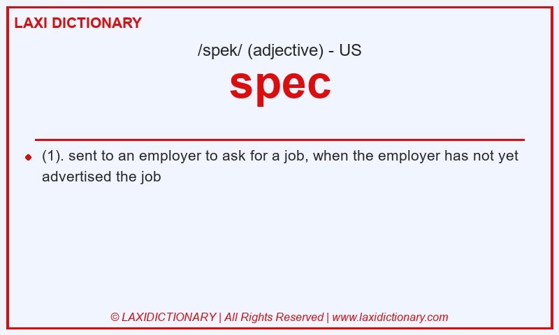Definition spec in American English