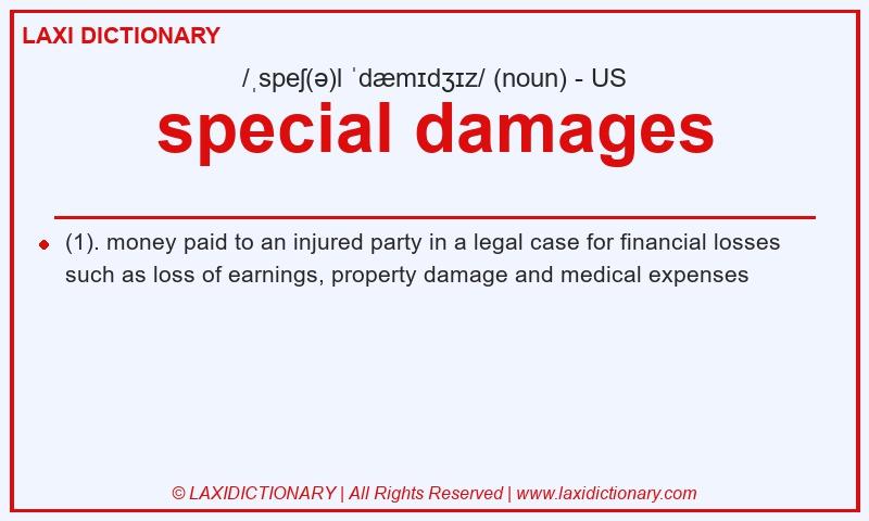 Definition special damages in American English