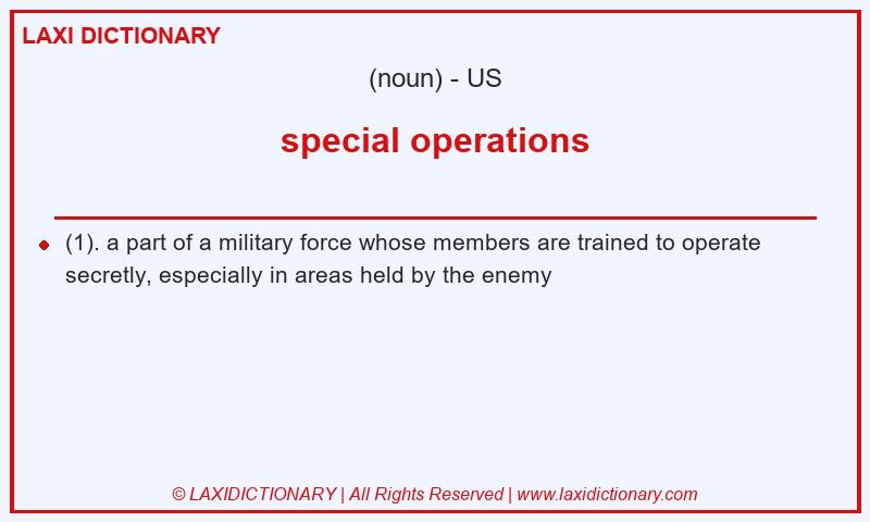 Definition special operations in American English
