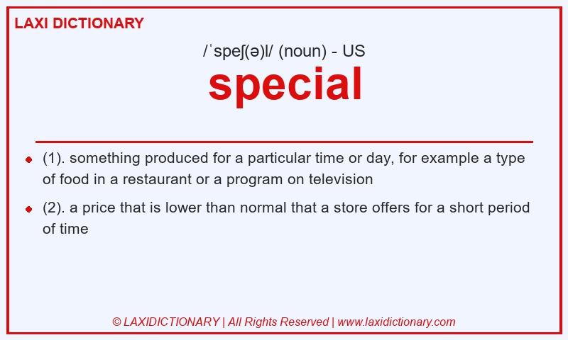 Definition special in American English