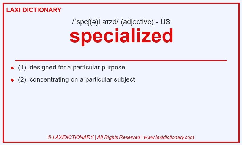 Definition specialized in American English