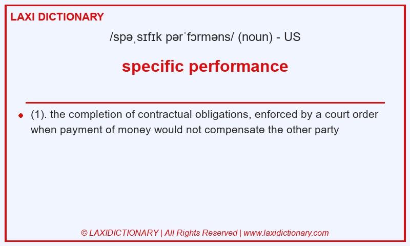 Definition specific performance in American English