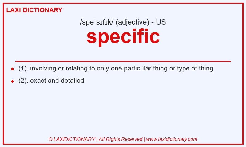 Definition specific in American English