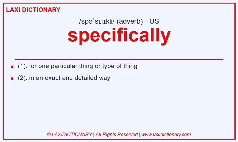Definition specifically in American English