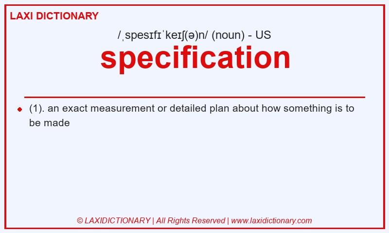 Definition specification in American English