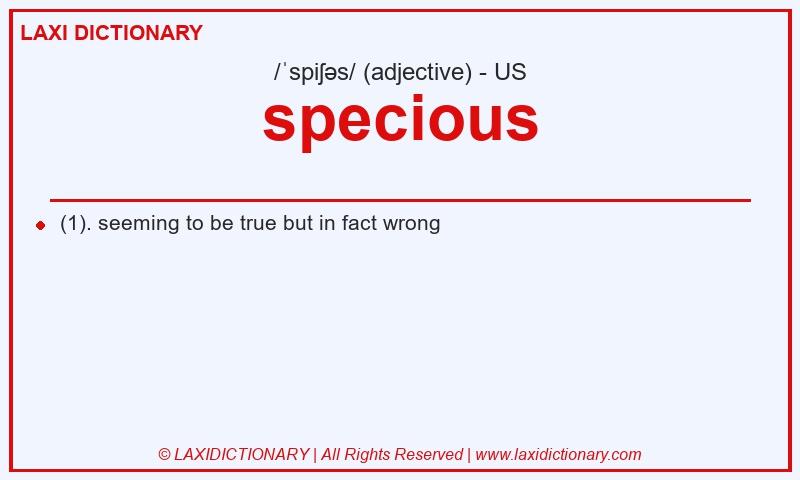 Definition specious in American English