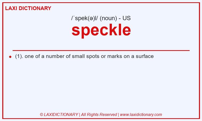 Definition speckle in American English