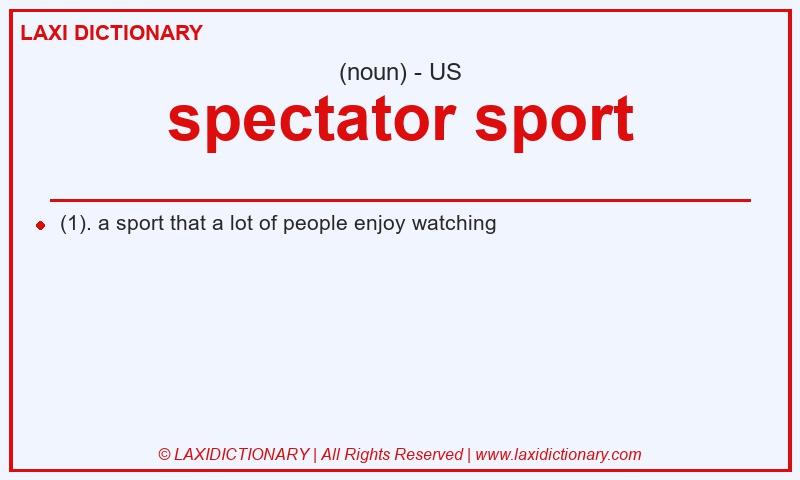 Definition spectator sport in American English