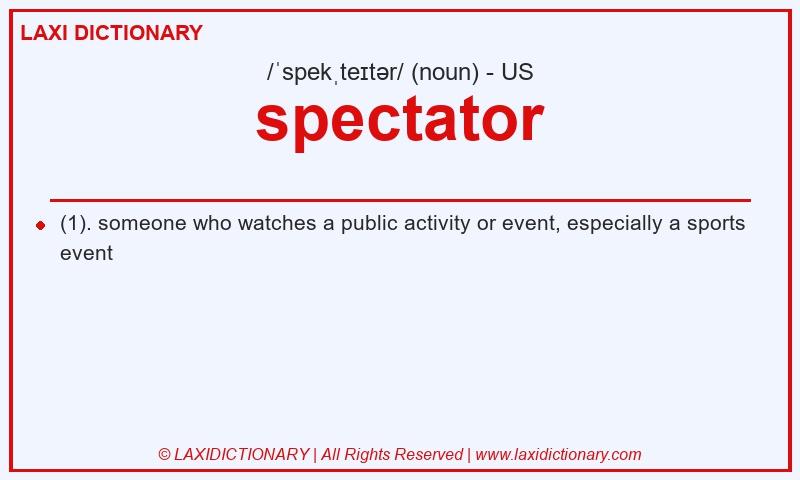 Definition spectator in American English