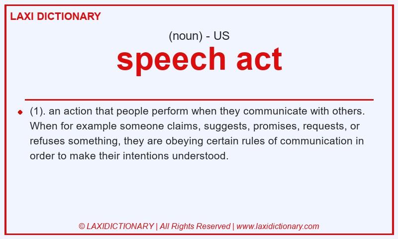 Definition speech act in American English