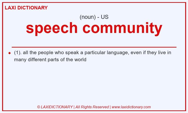 Definition speech community in American English