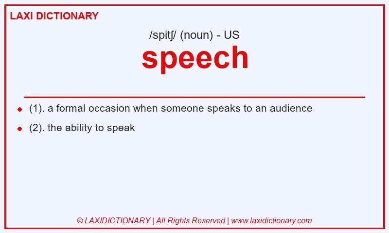 Definition speech in American English