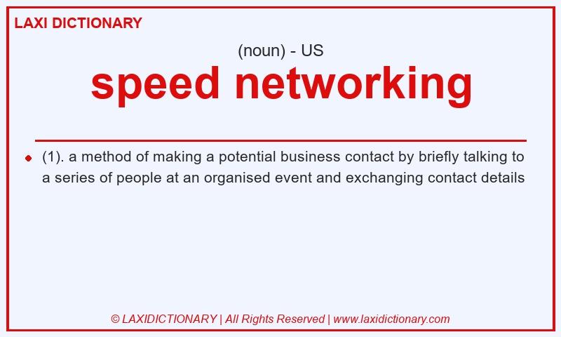 Definition speed networking in American English