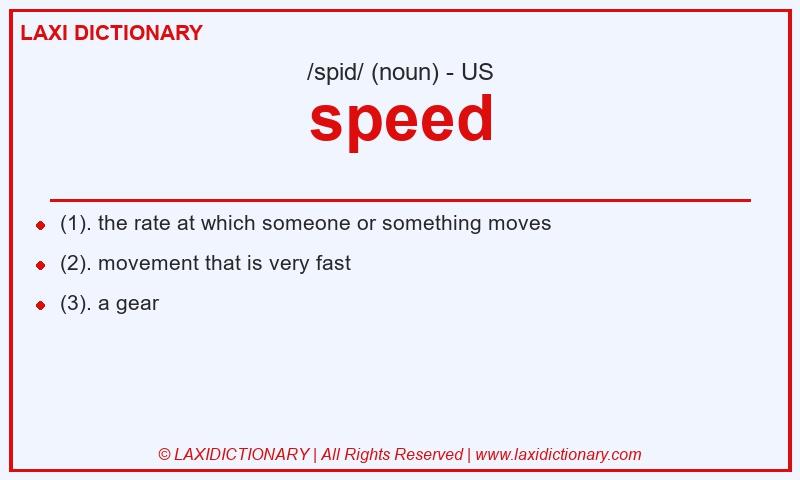 Definition speed in American English