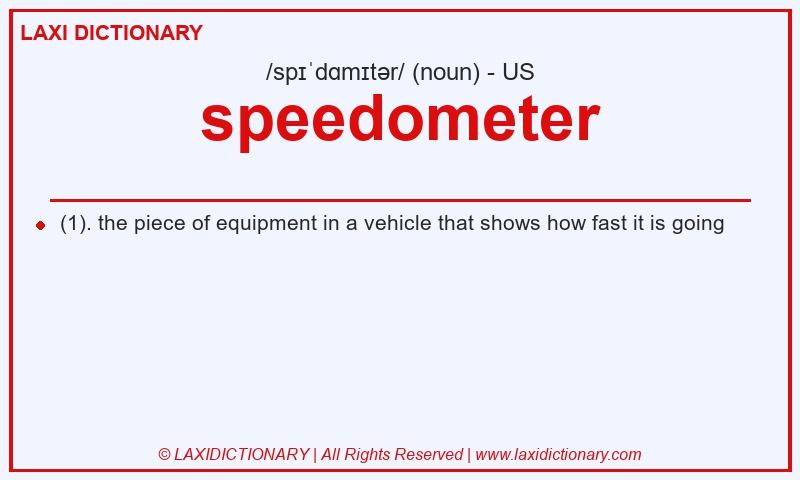 Definition speedometer in American English