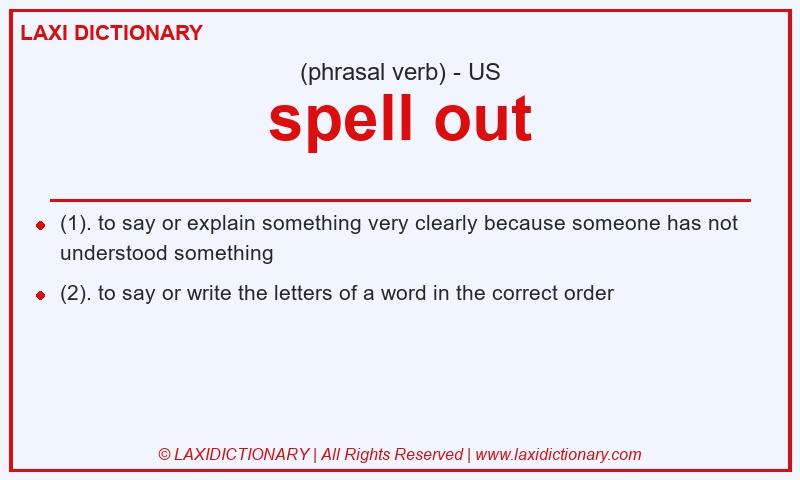 Definition spell out in American English