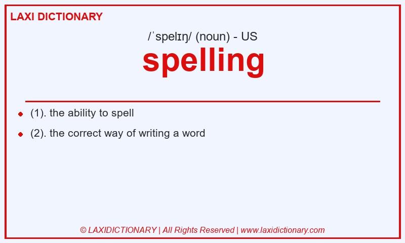 Definition spelling in American English