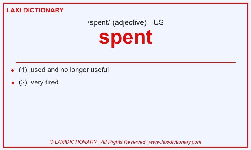 Definition spent in American English