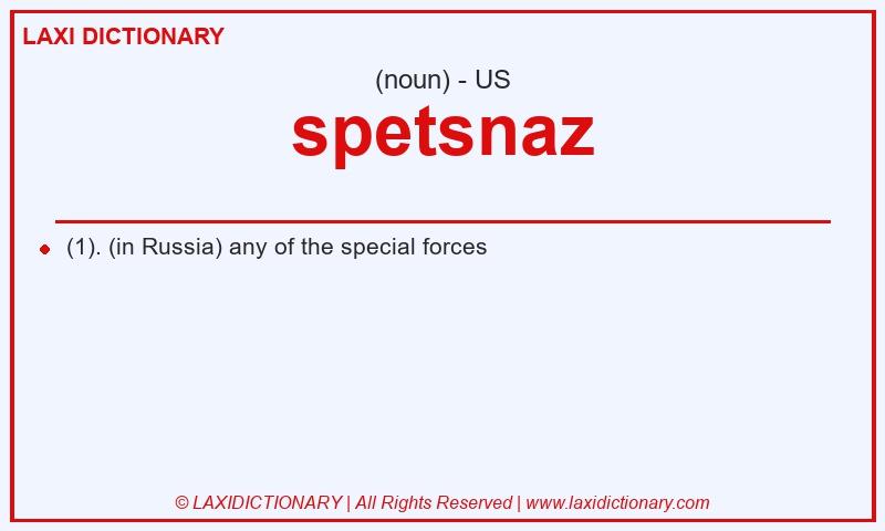 Definition spetsnaz in American English