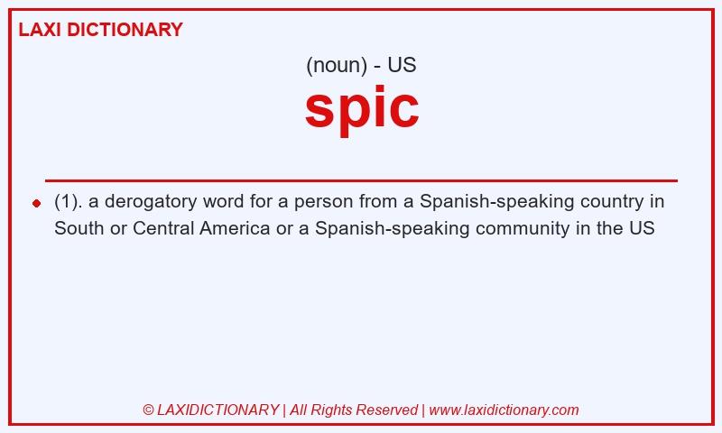 Definition spic in American English