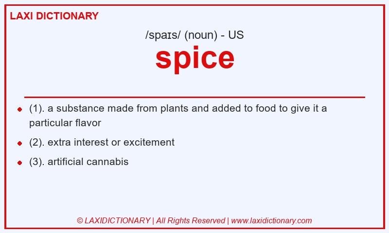 Definition spice in American English