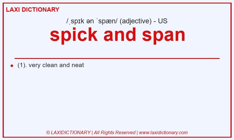 Definition spick and span in American English