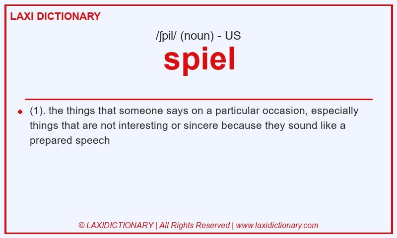 Definition spiel in American English