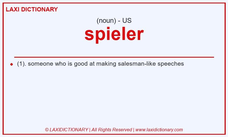 Definition spieler in American English