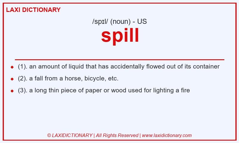 Definition spill in American English