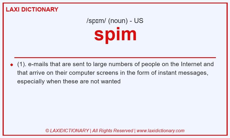Definition spim in American English