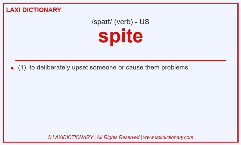 Definition spite in American English