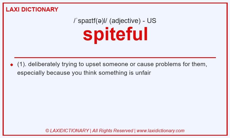 Definition spiteful in American English