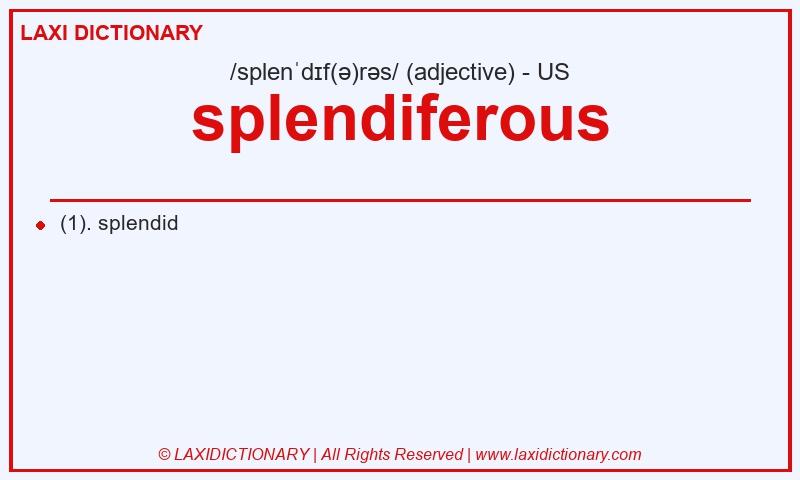 Definition splendiferous in American English