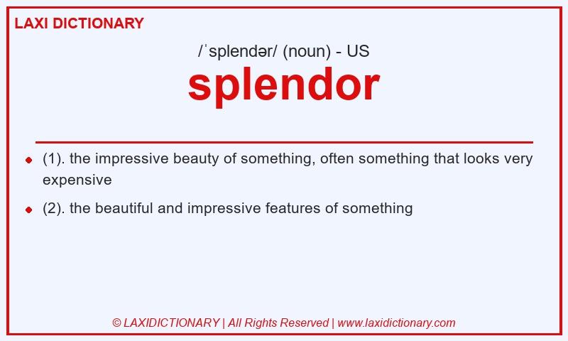 Definition splendor in American English