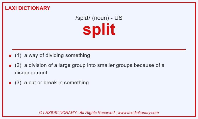 Definition split in American English