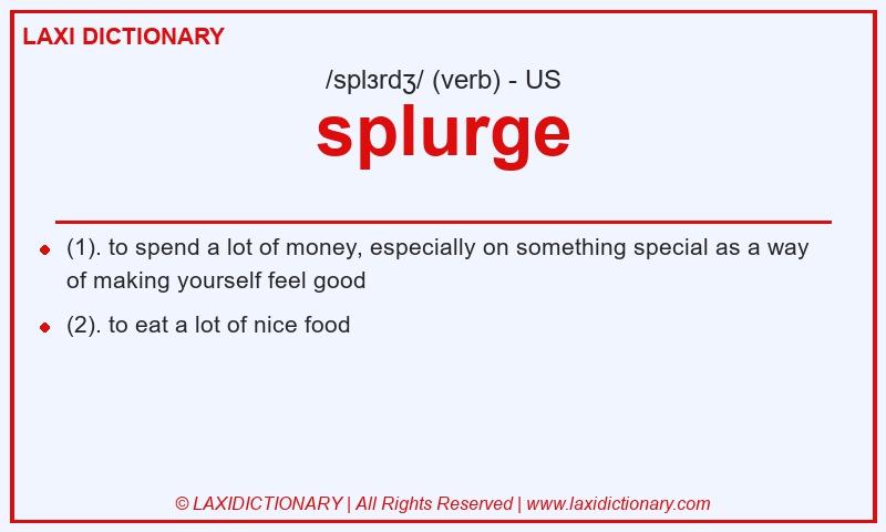 Definition splurge in American English