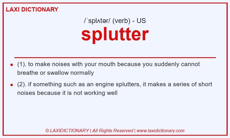 Definition splutter in American English