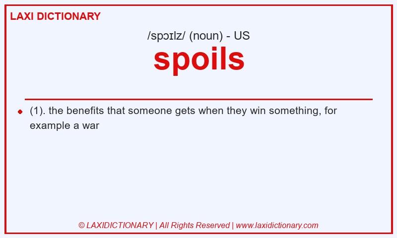 Definition spoils in American English