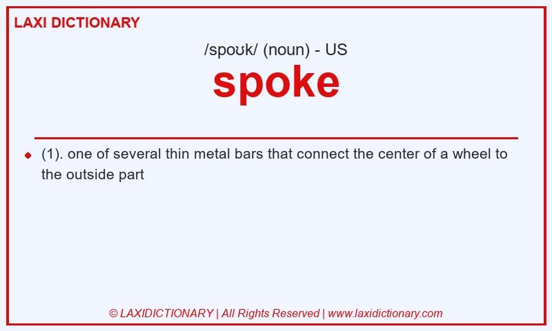 Definition spoke in American English