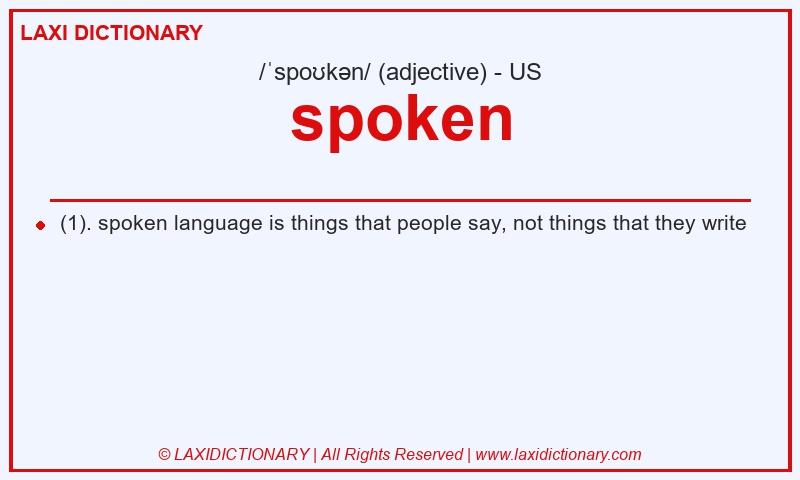 Definition spoken in American English