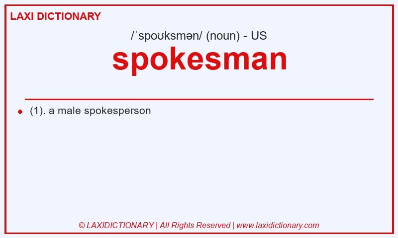 Definition spokesman in American English